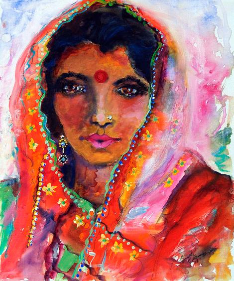 women-with-red-bindi-by-ginette-ginette-callaway