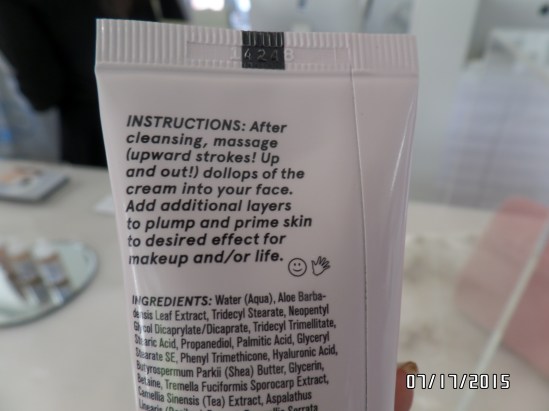 Back label of a Glossier product