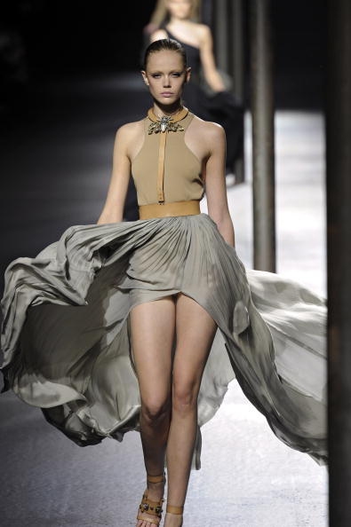 PARIS - OCTOBER 01: A model walks the runway at the Lanvin fashion show during Paris Fashion Week on October 1, 2010 in Paris City. (Photo by Chris Moore/Catwalking/Getty Images)